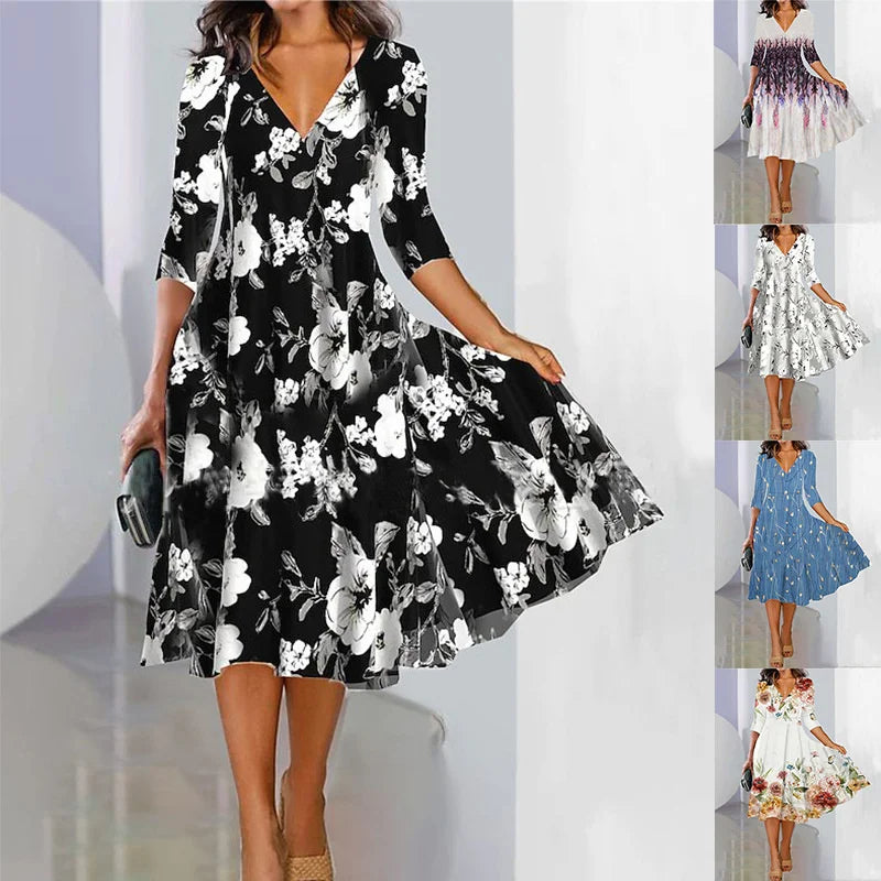 Rochie Casual Elegantă cu Imprimeu