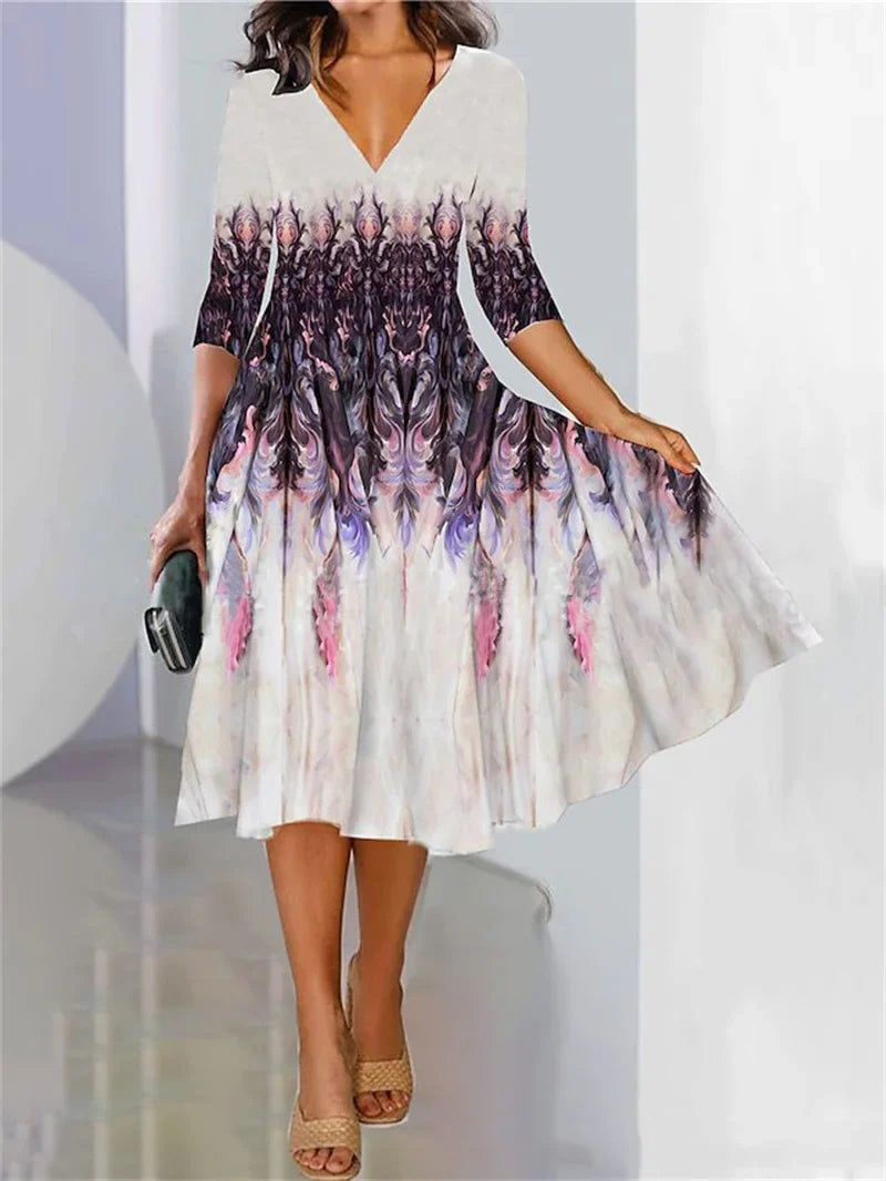 Rochie Casual Elegantă cu Imprimeu