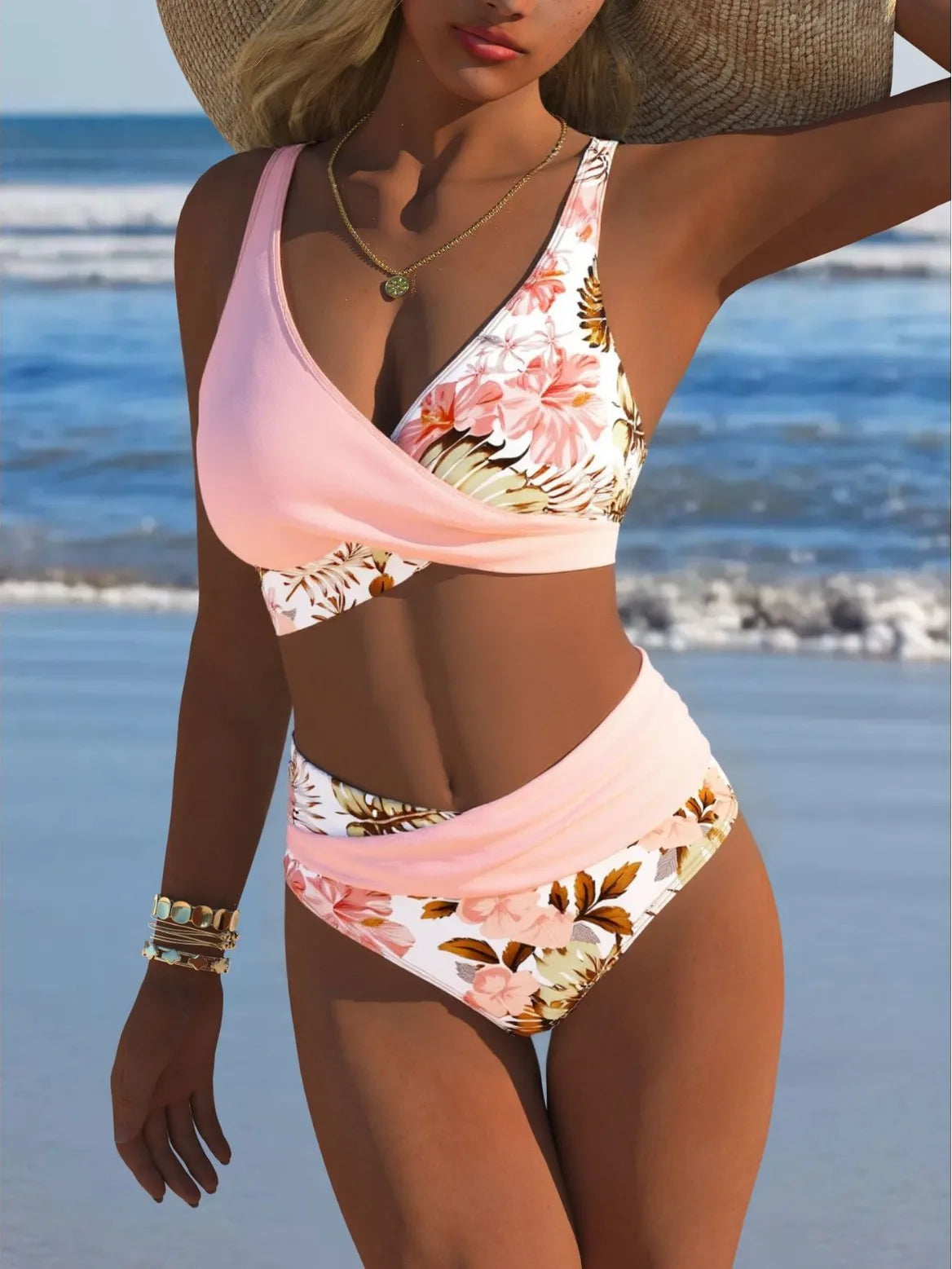 Costum de baie cu imprimeu floral